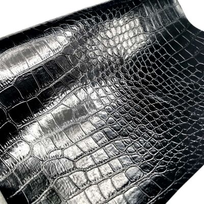 Zapatos y bolsos de piel sintética de PVC con estampado de animal, imitación de piel de cocodrilo, precio barato, tela de piel sintética
