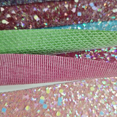 XR Holográfico Chunky Glitter Cuero sintético