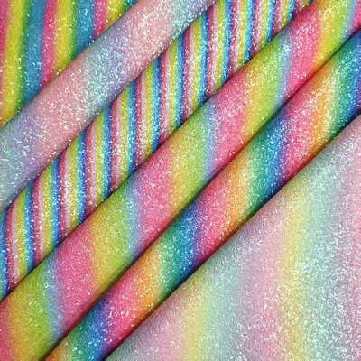 Patrón de verificación de brillo del arco iris Cuero sintético de PVC para bolsos, zapatos y artesanías