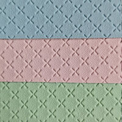 Rollo de cuero sintético de PVC con textura de baloncesto en relieve hexagonal, cuero Artificial para bolsos, muebles, Interior de coche