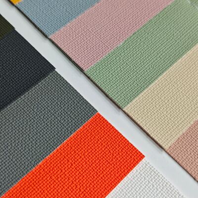 Texturas de micro cuentas PVC Rollo de cuero sintético de grano fino Material de cuero artificial para bolsos billeteras Muebles Interior de automóviles