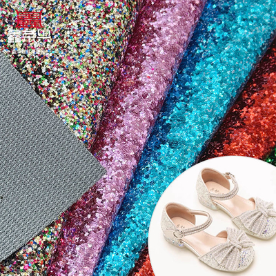 Cuero sintético de PVC de brillo grueso para calzado joyería artesanía bolsa de equipaje cajas de embalaje material de cuero falso