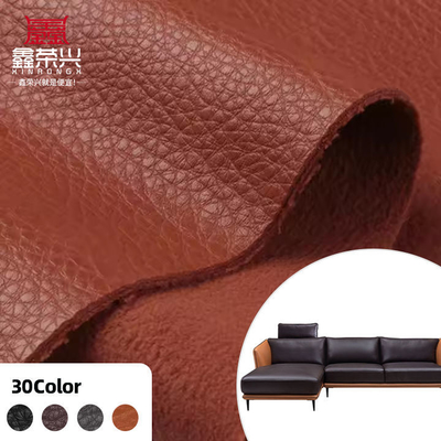 Tejido de cuero sintético semi PU para muebles y tapicería