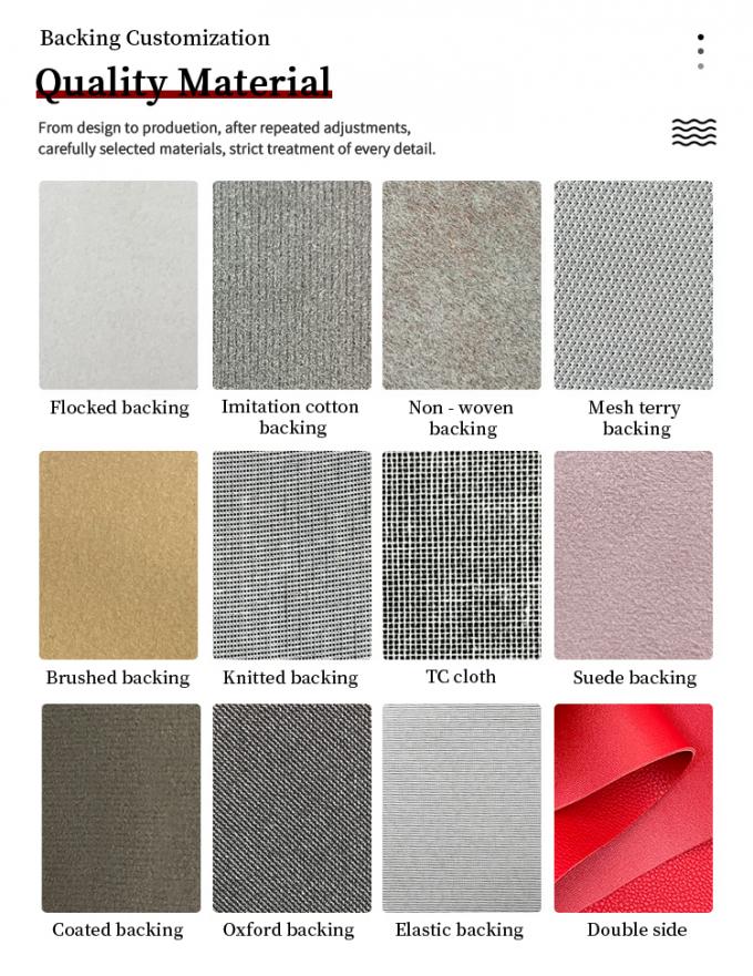 PVC en relieve 0,7/0,9 mm Cuero sintético de 4 vías de estiramiento Materiales de cuero falso para motocicletas Capa del asiento de la bicicleta Muebles de automóvil 2