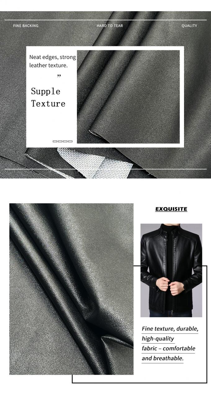 Pvc cuero de cordero grano cuero falso estiramiento apagón impermeable cuero sintético para prendas de vestir calzoncillos vestido 6