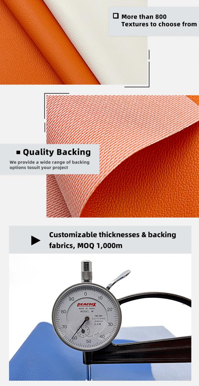 Fábrica mayorista de PVC 0.6mm Litchi textura de cuero falso Relieve de cuero sintético artificial para el asiento del coche bolso de pie decorativo 5