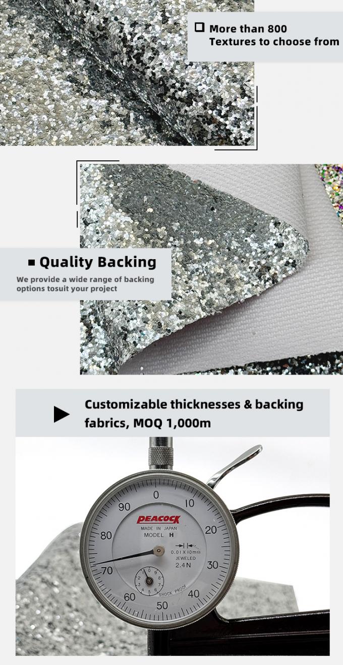 Cuero sint&eacute;tico de PVC de brillo grueso para calzado joyer&iacute;a artesan&iacute;a bolsa de equipaje cajas de embalaje material de cuero falso 5