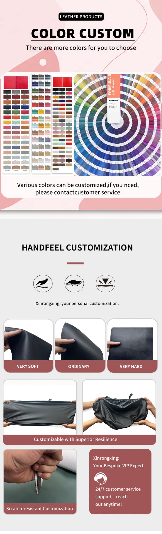 PVC en relieve 0,7/0,9 mm Cuero sintético de 4 vías de estiramiento Materiales de cuero falso para motocicletas Capa del asiento de la bicicleta Muebles de automóvil 5