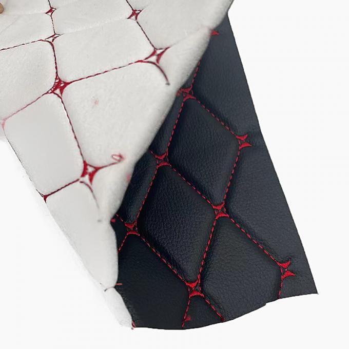 Cuero sintético acolchado con bordado de PVC personalizado, espuma de poliuretano de 6,0 mm para tapicería de asientos de coche, sofá, tela de cuero sintético 8