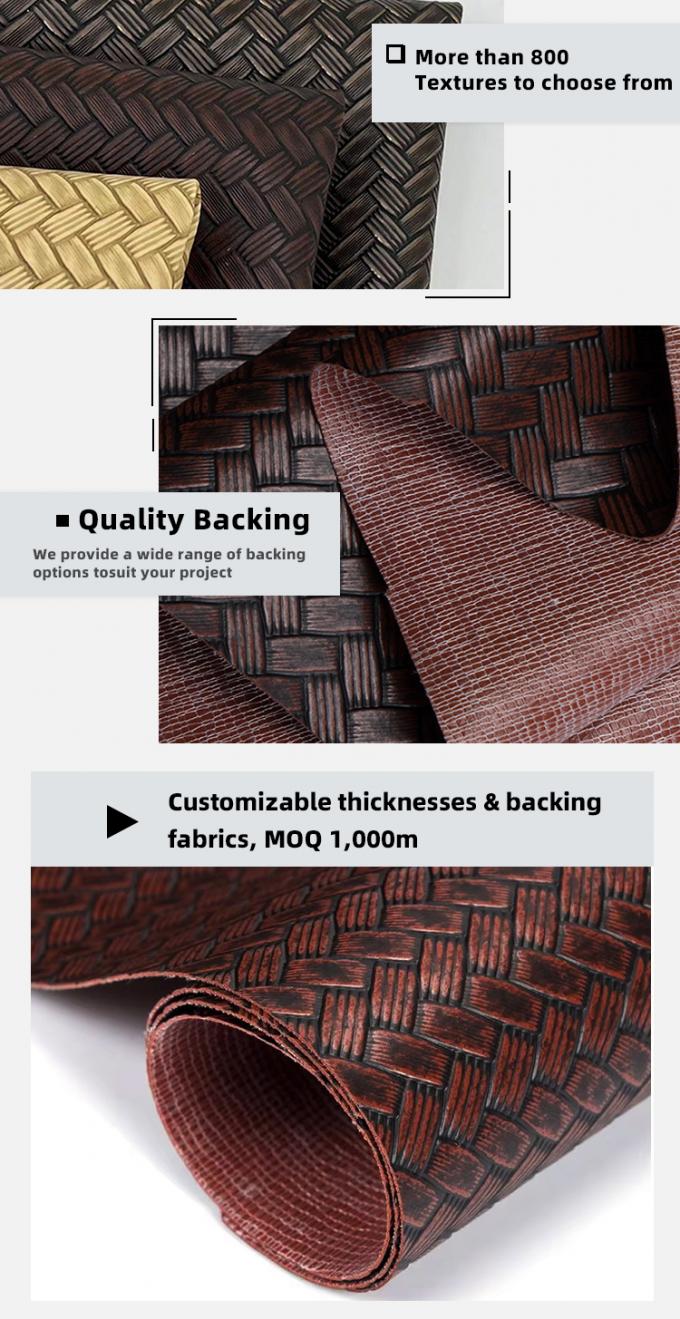 Pvc Big Mat Patr&oacute;n de tejido de cuero sint&eacute;tico artificial Embalaje Cartera Caja de zapatos Cuaderno de notas Tejido de cuero falso 5