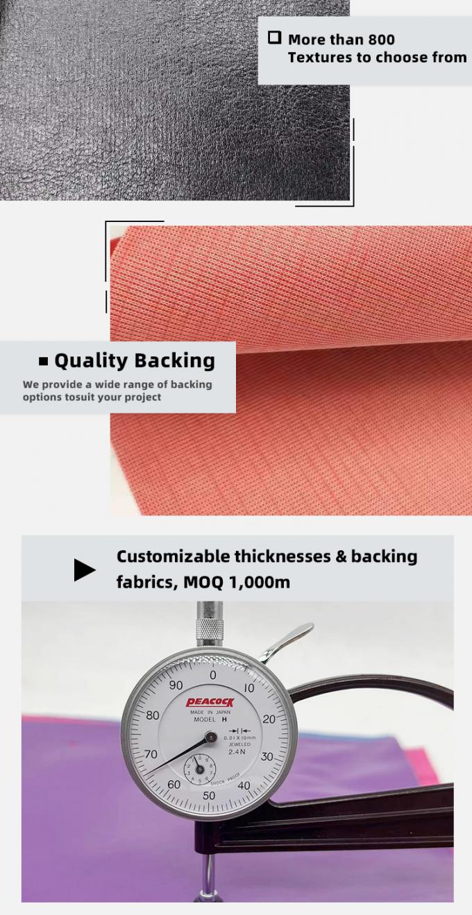 Tejido de cuero de punto de PVC para muebles de 57/58" resistente al agua y a la abrasi&oacute;n 5