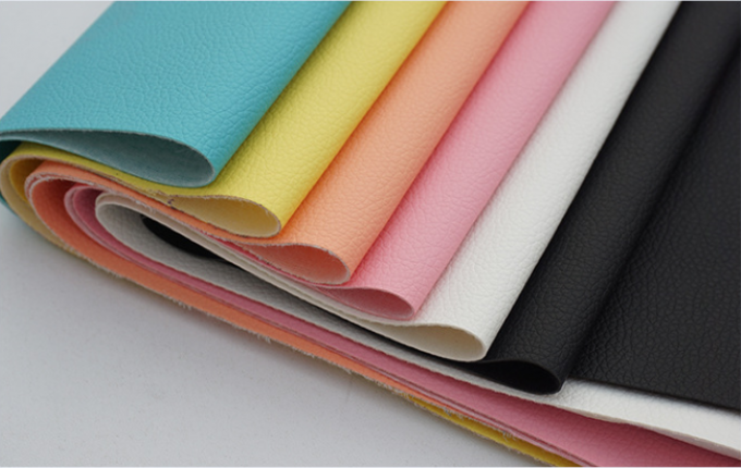 Cuero sintético de grano de PVC Litchi para muebles 54" de ancho 8