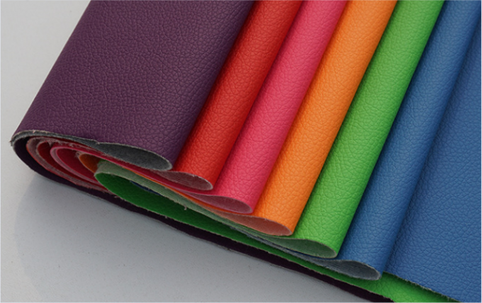 Cuero sintético de grano de PVC Litchi para muebles 54" de ancho 9