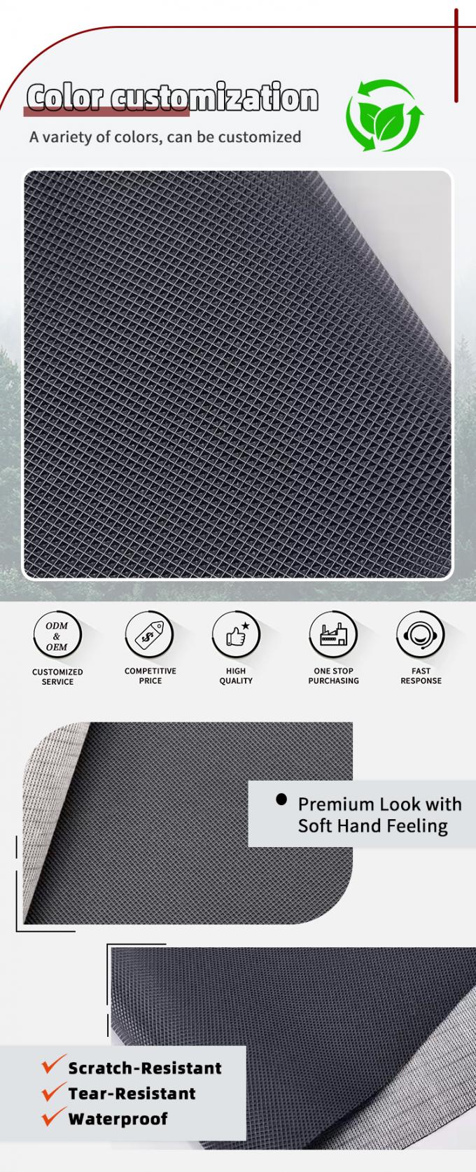 Cuero de PVC resistente a la abrasión para asientos de coche y muebles 4