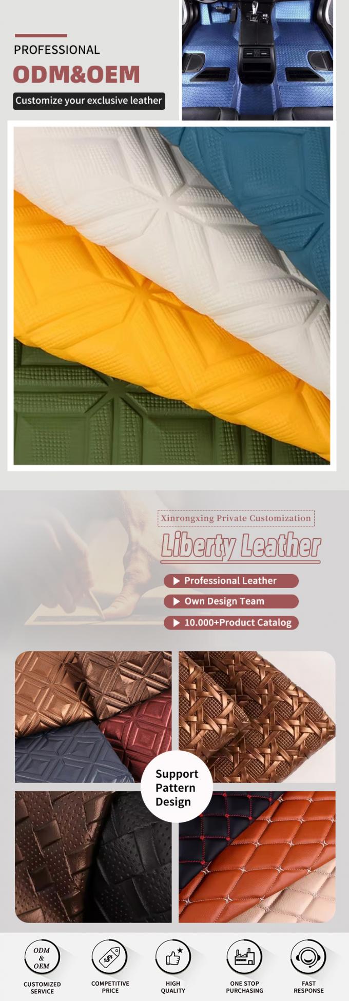 PVC Diamante Rombo Estampado Estilo de Cuero Artificial sint&eacute;tico para el autom&oacute;vil Pies Asientos de coche Sof&aacute; Decorar Bolso Tejido de Cuero Falso 4