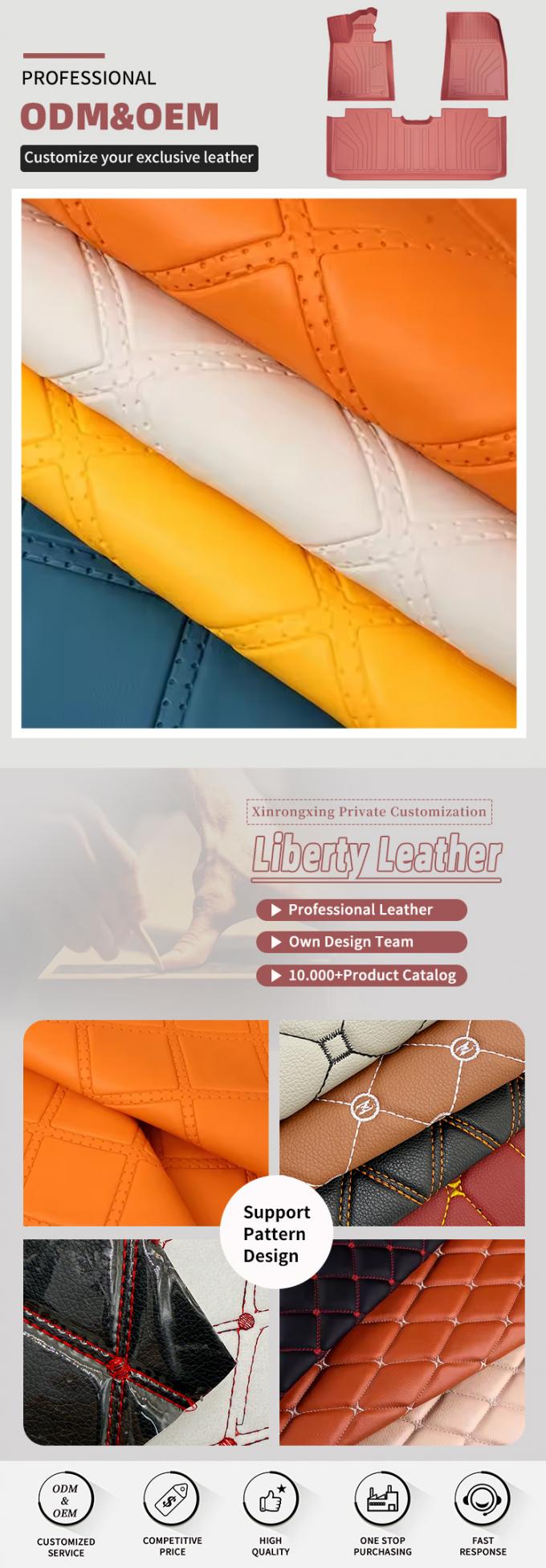 Cuero sint&eacute;tico artificial estilo repujado con perforaciones de rombos de PVC para asientos de coche, sof&aacute;s, decoraci&oacute;n de bolsos y tela de cuero sint&eacute;tico 4