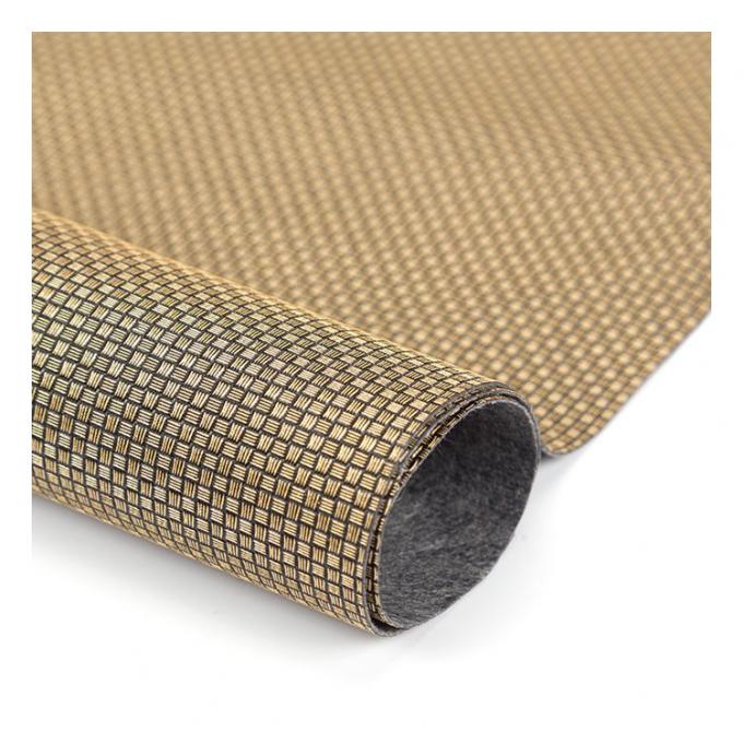 Tela de cuero sintético artificial con patrón de tejido pequeño, color perla metálico de PVC, para embalaje, cartera, caja, zapatos, cuaderno. 6