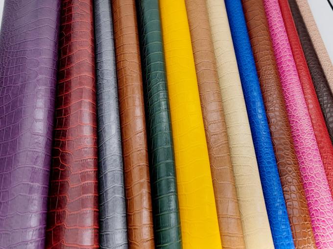 Pvc de grano de cocodrilo de cuero sintético de cartera de caja de zapatos Ntoebook Tejido de cuero falso 4