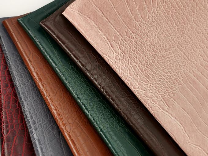 Pvc de grano de cocodrilo de cuero sintético de cartera de caja de zapatos Ntoebook Tejido de cuero falso 6