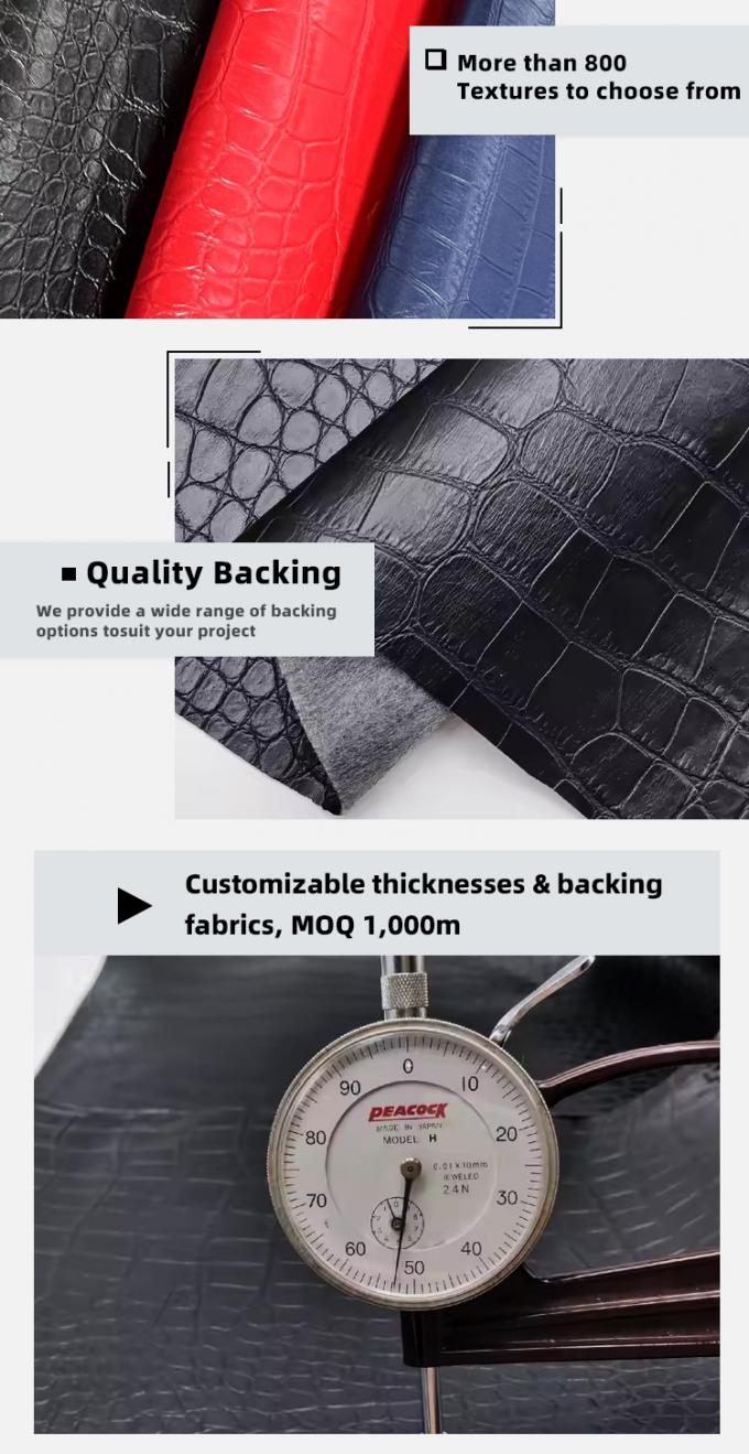 Pvc de grano de cocodrilo de cuero sint&eacute;tico cartera de bolsillo zapatos de cuaderno tejido de cuero 5