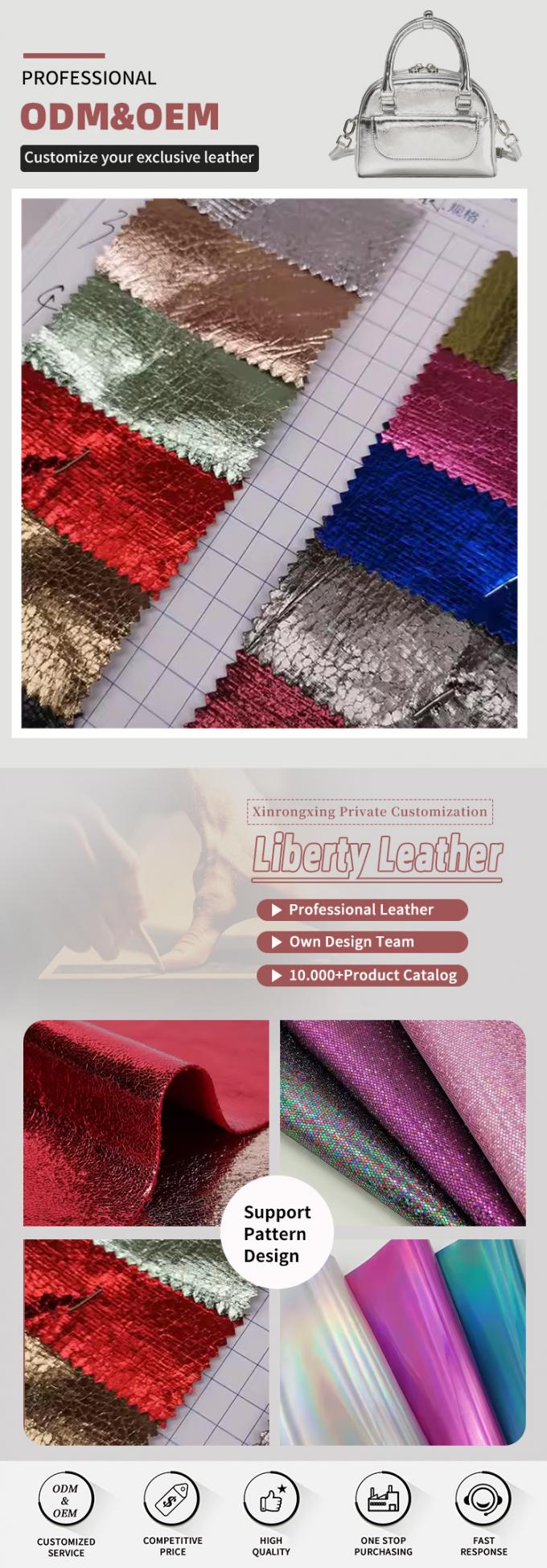 PVC de grano de cocodrilo Tejido de cuero sint&eacute;tico Refractado Estiramiento a prueba de agua para cartera Calzado port&aacute;til Bolso de sof&aacute; Muebles de uso 4