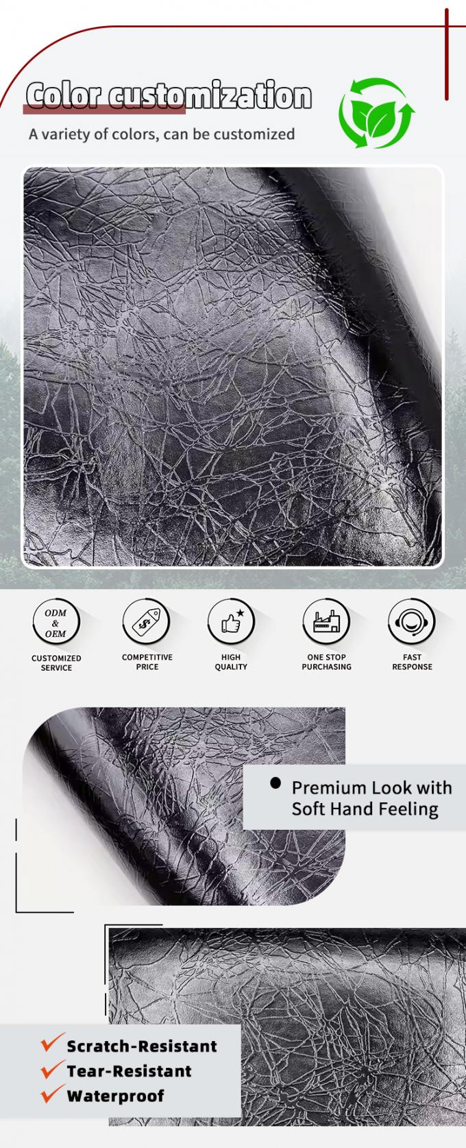 Venta al por mayor de PVC Destaques de 006 Destaques rel&aacute;mpago Patr&oacute;n de grano Cuero sint&eacute;tico Artificial Cartera Caja de zapatos Cuaderno de notas Tejido 4