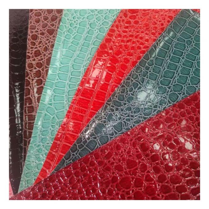 Patrón de piedra de alto brillo Pvc Patrón de piel sintética de animales Zapatos bolsos y bolsas Tejido de cuero falso 7