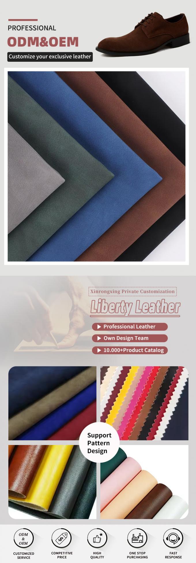 PU de dos tonos de piel de oveja esmerilada Nubuck grano sintético cuero bolsa zapatos cartera decorar cuadernos estuche tela de cuero sintético 4