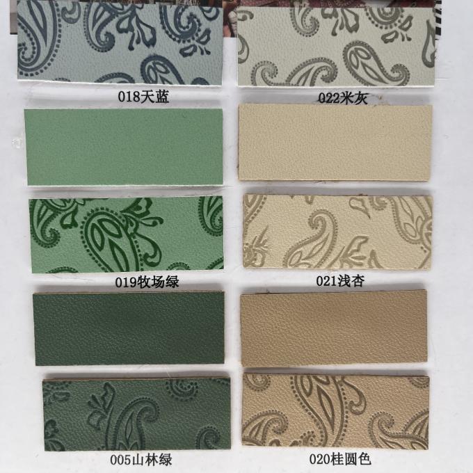 Cuero sintético prensado de PU para bolsa de zapatos, paquete, mantel, tela de cuero sintético 13