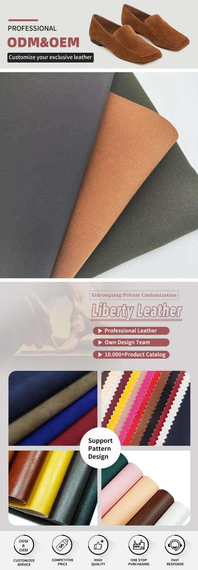 Imitación ECO de camiseta de microfibra PU revestimiento de cuero sintético para zapatos cinturón de bolso puños de mano Tejido de cuero falso 4