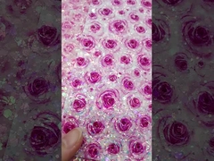 Impreso Rosa Día de San Valentín Rosa Flor Gretel PU Imitación de cuero de algodón Veludo Tejido de fondo
